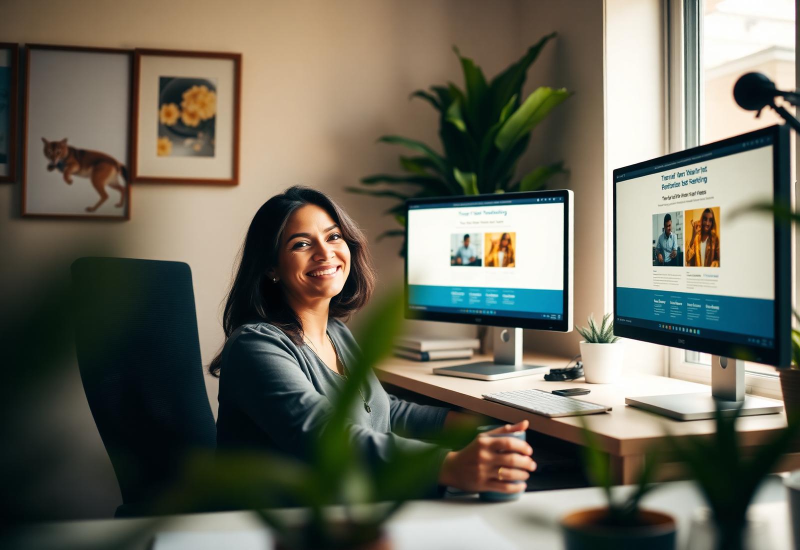 Rosalinda Moreno at her MyWebsiteDeals studio in La Vernia, Texas