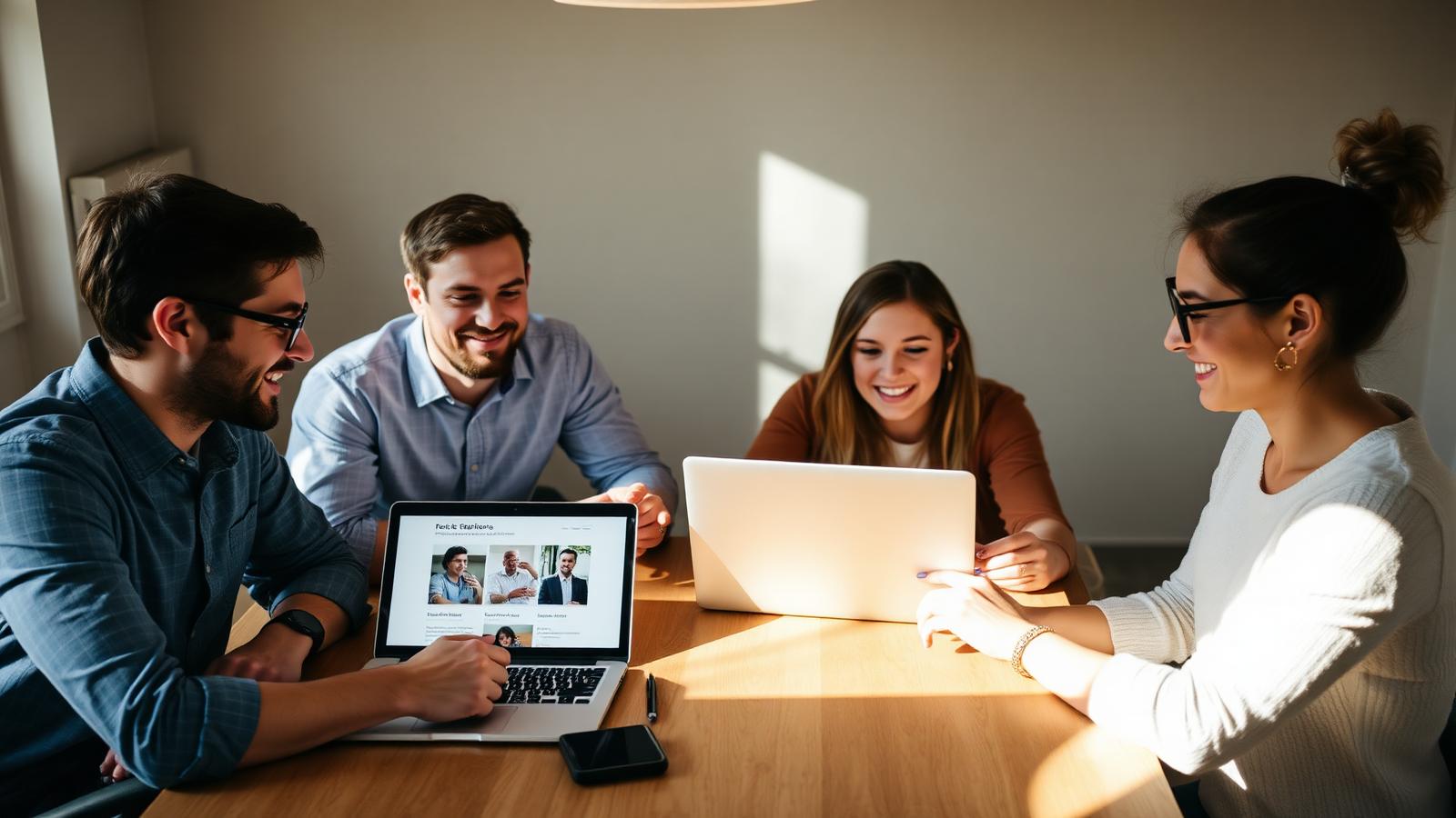 The MyWebsiteDeals team reviewing client mockups